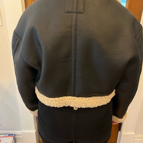 Zara Brown Bomber Jacket - Picture 3 of 4